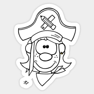 A school pirate Sticker